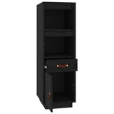Highboard Black 34x40x108,5 cm Solid Wood Pine 820156