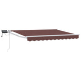 Manual Retractable Awning with LEDs Brown and White 2.5 x 2 m 3419176