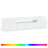 LED TV Cabinet High Gloss White Engineered Wood 897349