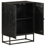 Sideboard Black 55x30x76 cm Solid Wood Mango and Iron 372005