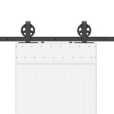 Sliding Door Hardware Kit 183 cm Steel Black 4009728