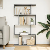 Room Divider Bookcase 4-Tier Grey Sonoma 70x24x129 cm Engineered Wood 858107