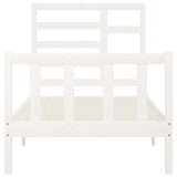 Bed Frame without Mattress White 100x200 cm Solid Wood Pine 3107604