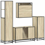 ZNTS 4 Piece Bathroom Furniture Set Sonoma Oak Engineered Wood 3301281