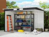 7 x 4ft Galvanised Steel Garden Shed, with Foundation Kit - Dark Grey T3398P377640