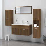 Bathroom Cabinet Brown Oak 30x30x130 cm Engineered Wood 815641