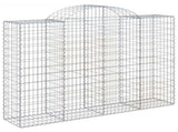 Arched Gabion Baskets 6 pcs 200x50x140/160 cm Galvanised Iron 3146366