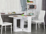 Space-saving Drop Leaf Table, Folding Dining Table for Small Space, Kitchen, Dining Room, White T3398P342422
