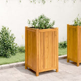 Garden Planter with Liner 42x42x75 cm Solid Wood Acacia 366436