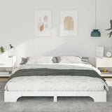 Bed Frame White 180 x 220 cm Solid Pine Wood 872927