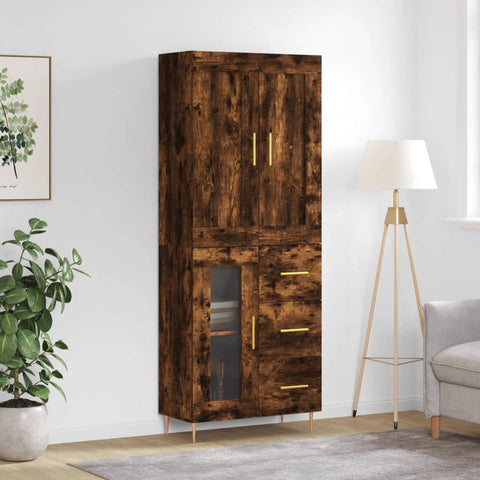 Highboard Smoked Oak 69.5x34x180 cm Engineered Wood 3199934