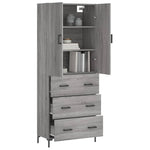Highboard Grey Sonoma 69.5x34x180 cm Engineered Wood 3195849