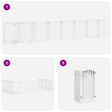 Dog Gate with Door Foldable 15 Panels White 750 cm Poplar Wood 3155596