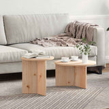 Coffee Table 2 pcs Natural Solid Pine wood 873550