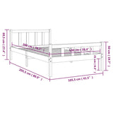 Bed Frame without Mattress Solid Wood 100x200 cm 810669