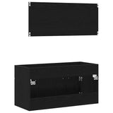 Bathroom Furniture Set 2 pcs Black Oak Engineered wood 863138
