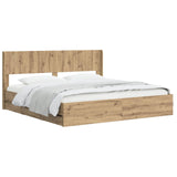 Bed Frame with Storage and Headboard Artisan Oak 180 x 200 cm 3445826
