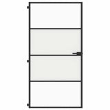 Interior Door Slim Black 102.5x201.5 cm Tempered Glass and Aluminium 155122