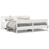 Bed Frame without Mattress White 200x200 cm Solid Wood Pine 3306916