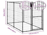 Outdoor Dog Kennel Steel 110x220x180 cm 150796