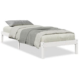 Extra Long Bed Frame without Mattress White 100x210 cm Solid Wood Pine 852405