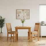 Dining Chair 2 pcs Solid Oak Wood Beige 45 x 59 x 92 cm 42039156