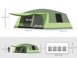 Tunnel Tent Camping Shelter w/ Porch, Two Rooms, Lamp Hook, Portable Carry Bag T3398P348681