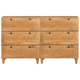 Sideboard 2 pcs 120 x 33.5 x 75 cm Solid mango wood Brown 3310064