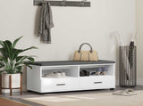 Hall Bench White 100 x 38 x 46 cm Engineered Wood and Fabric 891464
