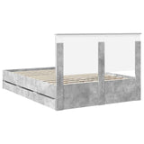 Bed Frame with Drawer Concrete Grey 140 x 190 cm Engineer Wood 3411120