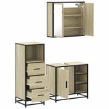 ZNTS 3 Piece Bathroom Furniture Set Sonoma Oak Engineered Wood 3301026