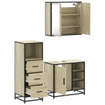 3 Piece Bathroom Furniture Set Sonoma Oak Engineered Wood 3301026
