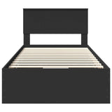 Bed Frame with Drawer Black 100 x 200 cm Engineer Wood 3410736
