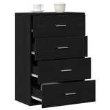 Sideboard with Drawer Black Oak 60 x 31 x 84 cm Engineered Wood 871674