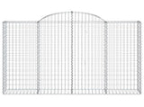Arched Gabion Baskets 2 pcs 200x30x140/160 cm Galvanised Iron 3146152