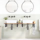 Basin Shelf Wall Mounted Steel and Solid Wood Acacia 3302685