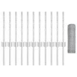 Fence with Posts Silver 0.4 x 25 m Steel 3336983
