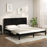Bed Frame without Mattress Black 200x200 cm Solid Wood Pine 3105754