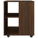 Rolling Cabinet Brown Oak Engineered Wood Medium Rollable 815971