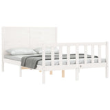 Bed Frame without Mattress White 140x200 cm Solid Wood Pine 3192752