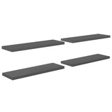Floating Wall Shelves 4 pcs High Gloss Grey 120x23.5x3.8 cm MDF 323801