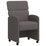 Dining Chairs with Wheels 2 pcs Grey 58 x 65 x 98 cm 42017886