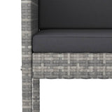 5 Piece Garden Bar Set with Cushions Grey Poly Rattan 3203943
