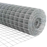 Fence with Posts Silver 1.2 x 25 m Steel 3336200