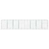 Gabion Basket with Cover 800x100x150 cm Galvanised Iron 3295220