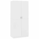 800630 Wardrobe White 90x52x200 cm Engineered Wood