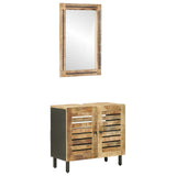 Bathroom Cabinet Set Wall-mounted 2 pcs Solid Mango Wood 3310165