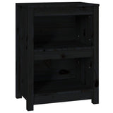 Book Cabinet Black Solid pine wood Compact Book Cabinet 821703