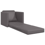 Floor Sofa Bed with Cushion Grey 74 x 77 x 81 cm Faux leather 4106632
