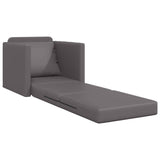 Floor Sofa Bed with Cushion Grey 74 x 77 x 81 cm Faux leather 4106632
